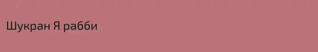 Шукран Я рабби
